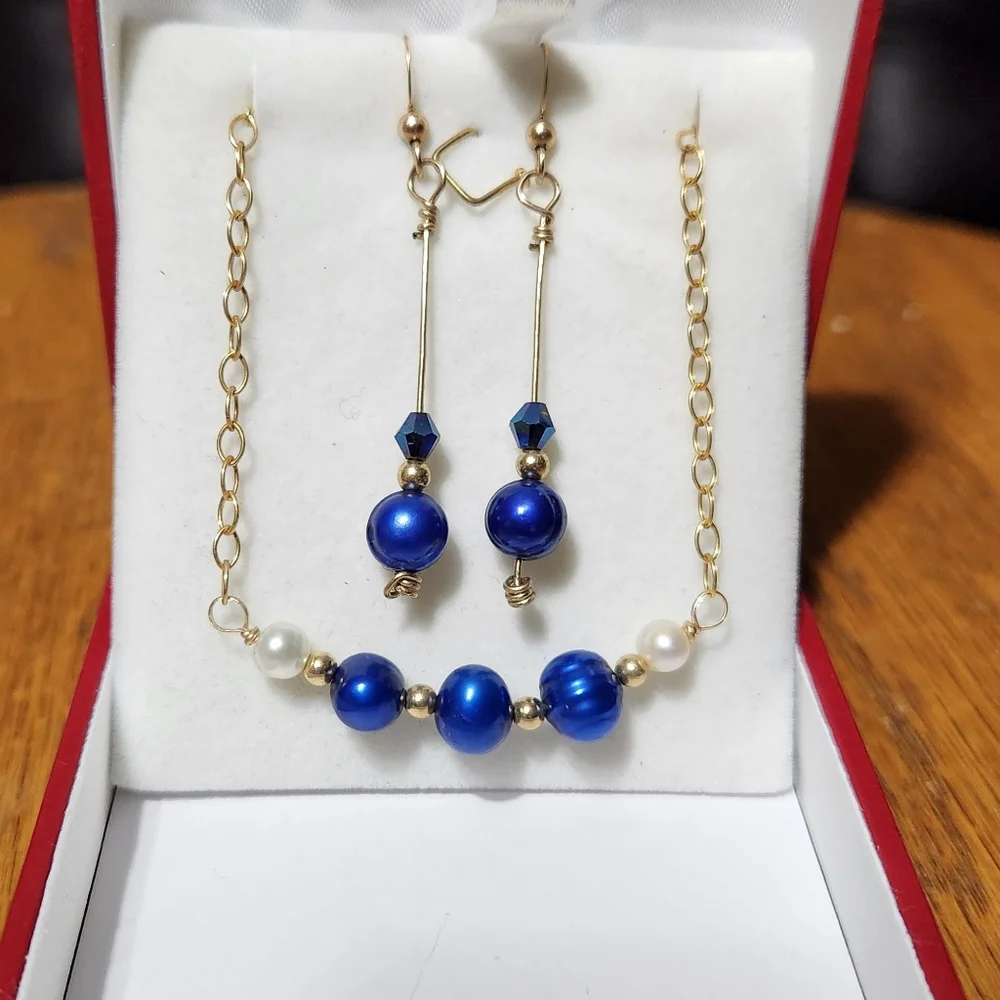 NWT Artisan Fresh Water Blue Pearls - Picture 2 of 4